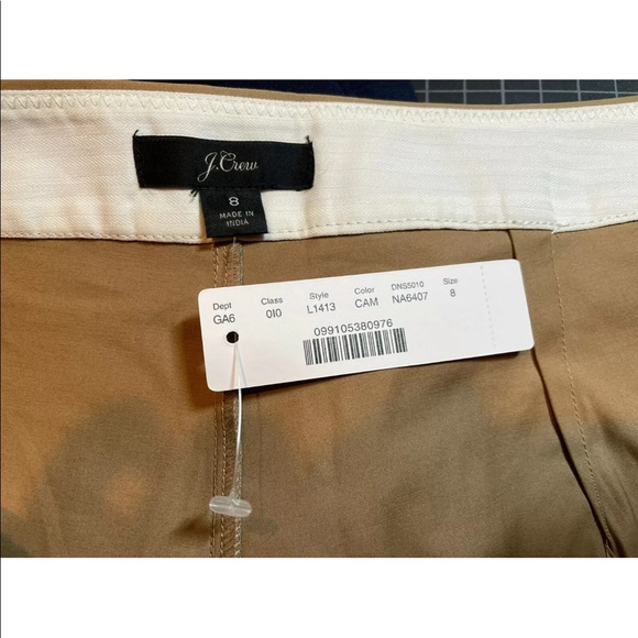 NWT J.CREW Women's Skort / Short Sz 8 Camel Cotton With Slight Stretch L1413 - Picture 7 of 10